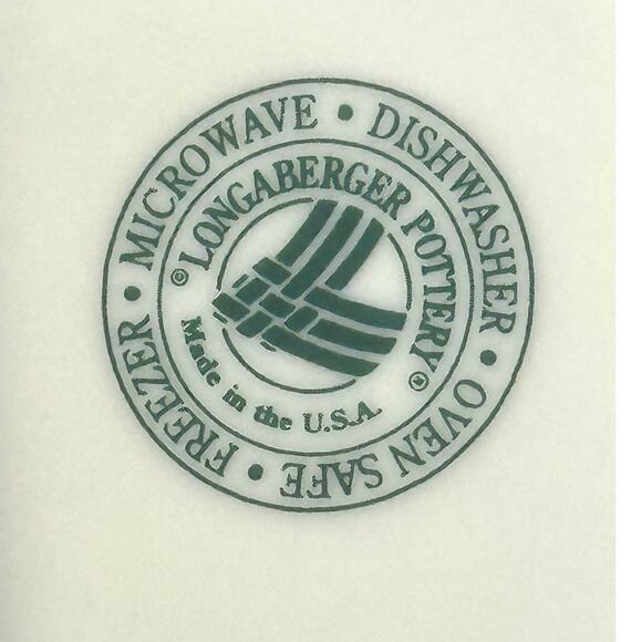 Longaberger Woven Traditions Pottery IVORY Covered Butter Dish USA-RARE - Picture 8 of 8